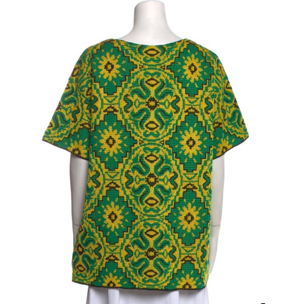 Dries Van Noten Green Knit Sweater Tunic Graphic Print ~Size M ~ Gorgeous! - Picture 8 of 13